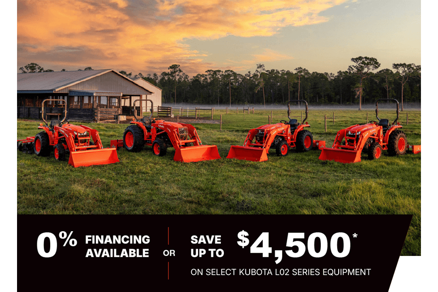 0% financing or save up to $4500 on L02 